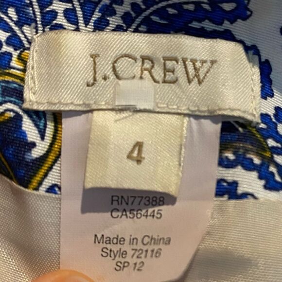 J Crew Dolores Cotton / silk Multi-Colored Peacock‎ Paisley mini Dress - Picture 5 of 13